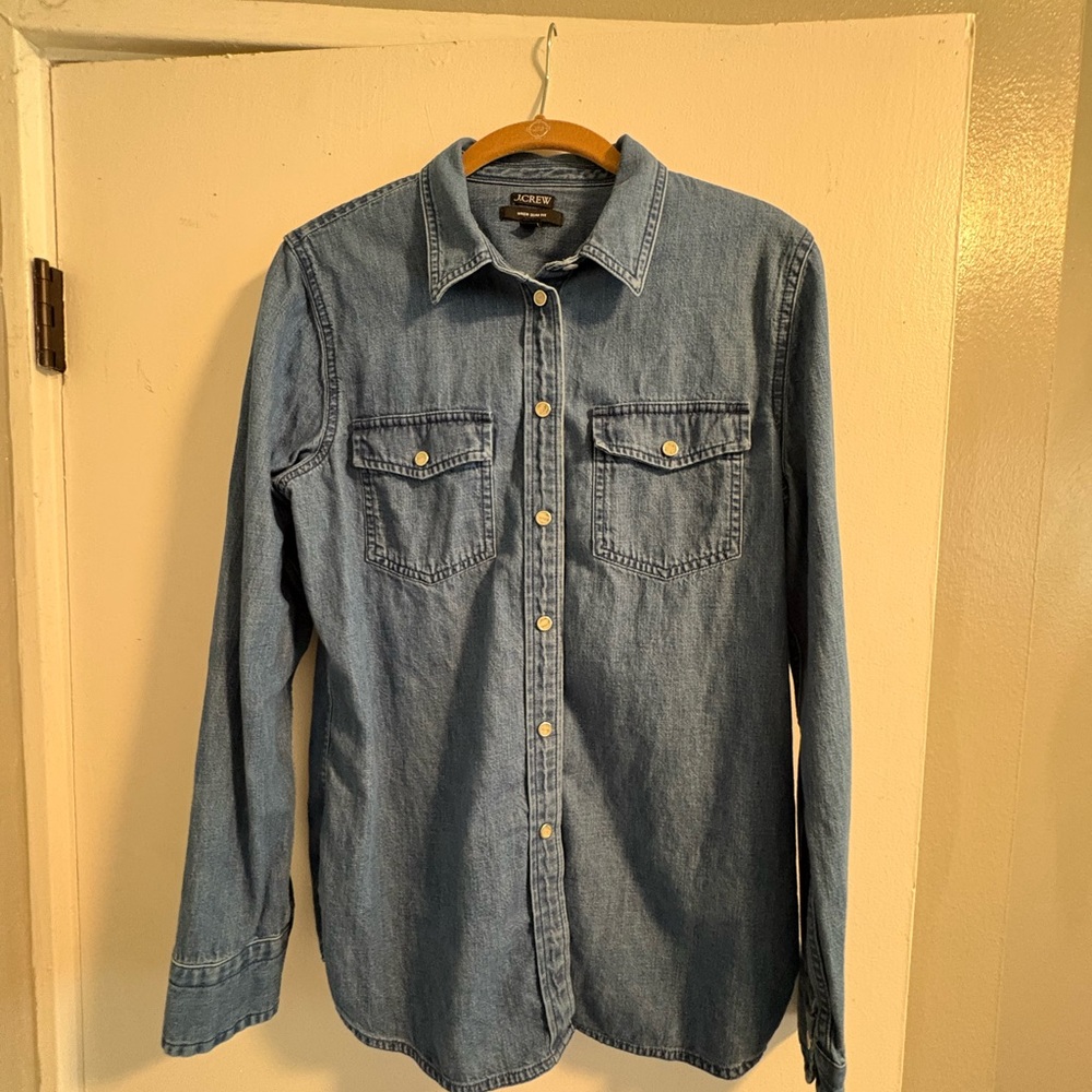 J. Crew Blue Denim Button-Down Shirt - Picture 4 of 5